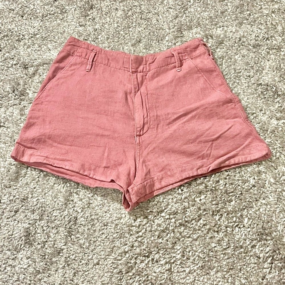 NWT Abercrombie & Fitch Light Pink Linen Blend Flowy Mini Shorts - Womens sz S